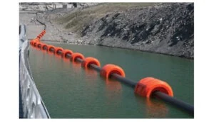 Representative marine and mining hose floats configuration